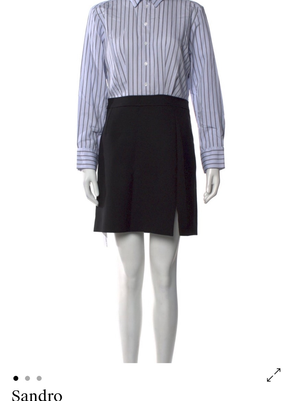 Sandro Black Mini Skirt with Front Slit